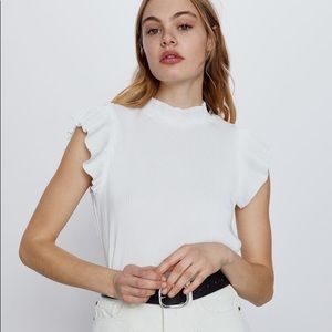 Zara Mock Neck Top NWOT